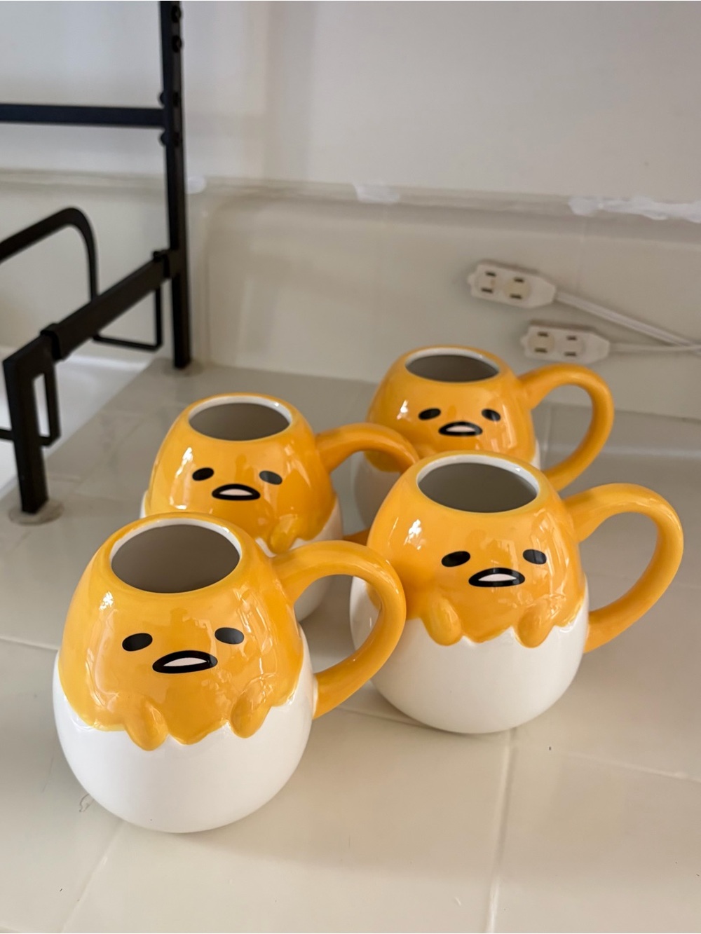 Set of 4 Gudetama Egg Ceramic Mug - Cute Character Drinkware